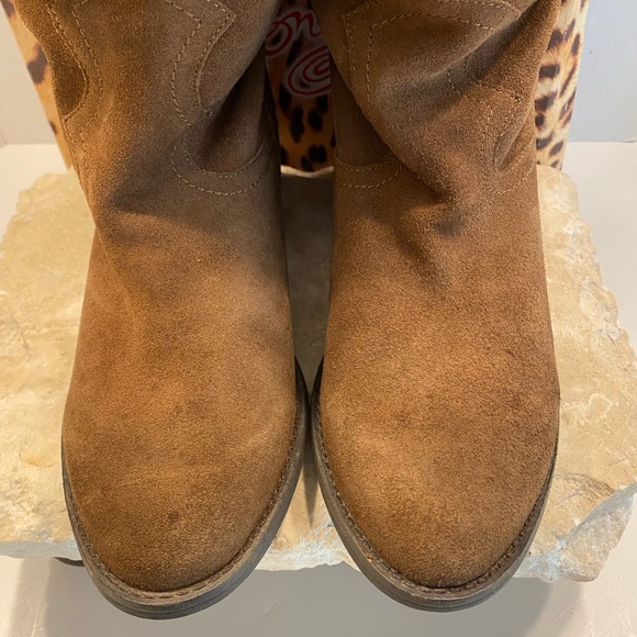 NIB Sz 9 Naughty Monkey Harmony Rust Suede Tall Slouch Fit Flat Heel Boots - Picture 12 of 16